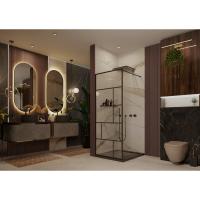 Душевая перегородка Ambassador Walk-in 120х200 15031215 профиль черный, стекло прозрачное