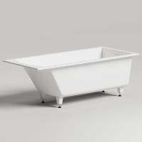 Salini Salini Cascata KIT Ванна встраиваемая, с прямоугольной чашей, 170х75х60см, регулируемые ножки, донный клапан &quot;Up&Down&quot;, сифон S-Stone, цвет: белый матовый