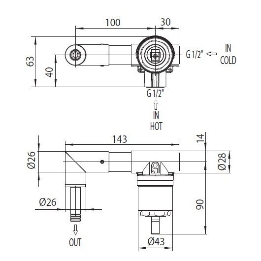 внутренняя часть смесителя bossini z00801