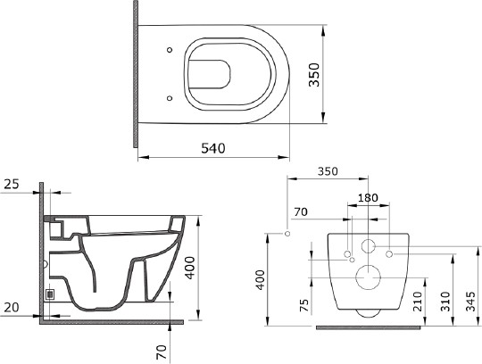 унитаз подвесной bocchi parma 1170-001-0129, белый