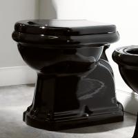 Унитаз приставной Kerasan Retro 101004 nero, слив в пол, цвет: черный глянцевый