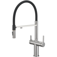 Смеситель для кухни Rose R458L с подключением к фильтру, гибким изливом, сатин