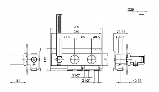 смеситель для душа fantini milano 31 93 e584b матовая сталь