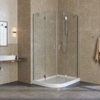 Душевой уголок Vegas Glass AFS-Fux 110*80 07 01 профиль матовый хром, стекло прозрачное
