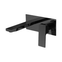 Смеситель Fima Carlo Frattini Fit F3391X5NS для раковины, встраиваемый, донный клапан click-clack, излив 149мм, черный матовый