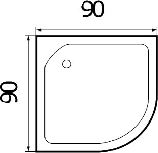 душевой поддон wemor 90×90x15 c 10000002919 белый