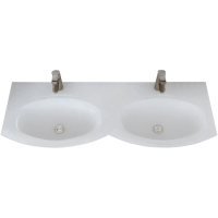 Раковина накладная 138,2x51 Cezares Vague 82412, двойная, белая