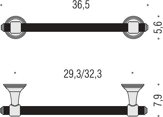 Полотенцедержатель 36.5 см Colombo Design Hermitage B3309 хром