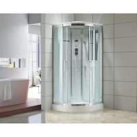 Душевая кабина Black&White Galaxy G5501 90х90x200 см с гидромассажем, профиль серебристый хром, задняя стенка белая