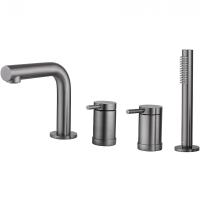 Смеситель на борт ванны Abber Emotion AF8813NG с душевым гарнитуром, никель