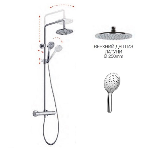 душевая система fima carlo frattini shower column f4885/r258cr хром