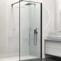 Душевая перегородка Vincea Walk-In 80 VSW-1HS800CLB профиль черный матовый, стекло прозрачное