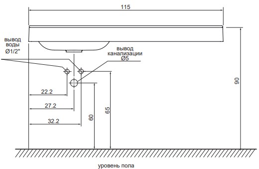 раковина над стиральной машиной цвет и стиль фридом нф-00008314 115 l