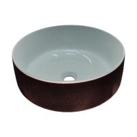 Раковина ArtCeram Cognac COL001 01 65 накладная, без отв., без перелива, на столешницу, Saniglaze, Ø42xh16 см, белый / testa di moro