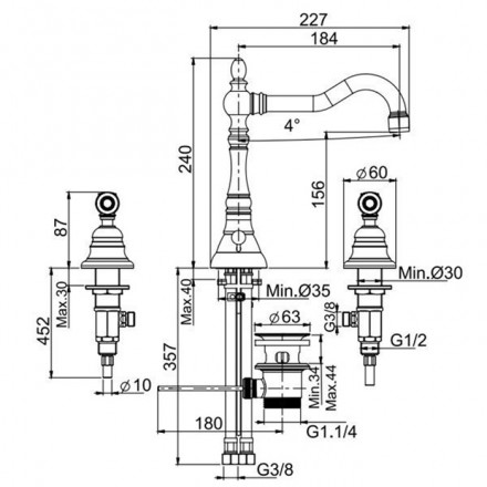 смеситель для раковины fima carlo frattini herend f5401or