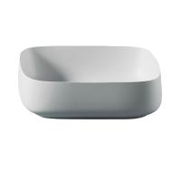 Раковина ArtCeram Cognac Quadro COL008 05 00 накладная, без отв., без перелива, на столешницу, Saniglaze, 55x35xh15.5 см, белый матовый