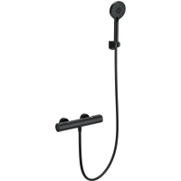 Термостат для душа Wonzon & Woghand WW-A2006-A-MB с душевым гарнитуром, черный матовый