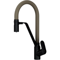Смеситель для кухни AM.PM Like F8007826 с гибким изливом, бежевый/ черный