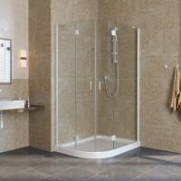 Душевой уголок Vegas Glass AFS-Fux 100*90 01 01 профиль белый, стекло прозрачное