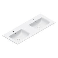 Раковина Catalano Italy 125x50 см двойная, с 2 отв., белый глянцевый