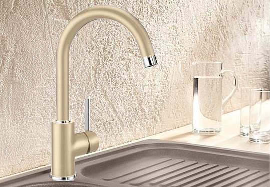 смеситель для кухни blanco mida 524206 хром шампань