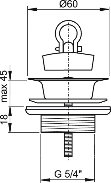 выпуск для раковины alcaplast a439 без перелива, матовый черный, с пробкой