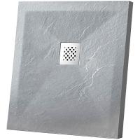 Душевой поддон из искусственного камня Vincea 90×90 VST-4SR9090G+Vsph-D132 серый