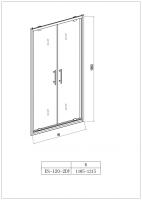 Душевая дверь в нишу Esbano ES-120-2DV 120×195 см, без поддона Душевая дверь в нишу Esbano ES-120-2DV 120×195 см, без поддона