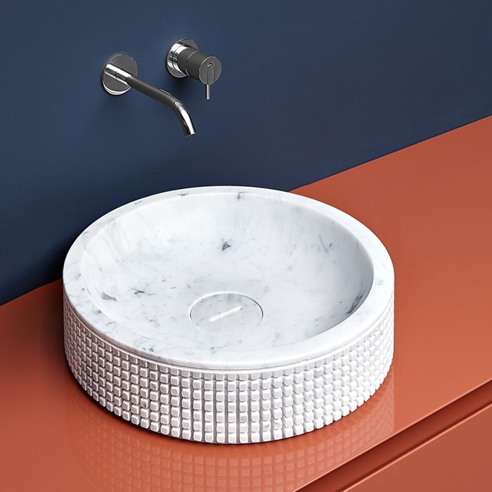 Раковина накладная Antonio Lupi Pixel 45 см PIXEL45 Marmo Carrara_cr мрамор Carrara