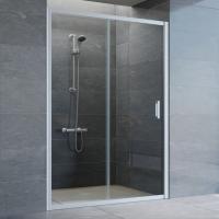 Дверь для душевой кабины в нишу Vegas Glass ZP 135 07 01 профиль матовый хром, стекло прозрачное