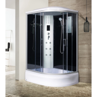 Душевая кабина River Dunay 120x80x26 ТН L 10000002109 профиль Матовый хром задняя стенка Черная Душевая кабина River Dunay 120x80x26 ТН L 10000002109 профиль Матовый хром задняя стенка Черная