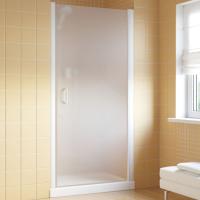 Дверь для душевой кабины в нишу Vegas Glass EPux 75 01 10 профиль белый, стекло сатин