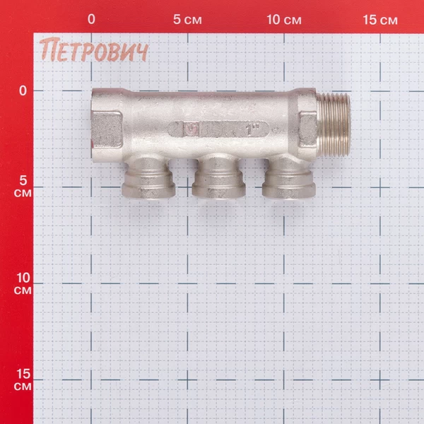 коллектор valtec 1 вр(г) х 3 выхода 1/2 вр(г) х 1 нр(ш) (vtc.550.n.0603)