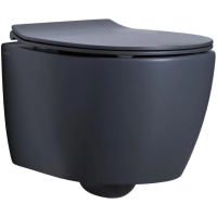 Унитаз подвесной Allen Brau Fantasy 4.11004.AN безободковый, без сиденья, цвет антрацит Унитаз подвесной Allen Brau Fantasy 4.11004.AN безободковый, без сиденья, цвет антрацит