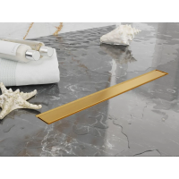 Душевой трап (лоток) Plumberia Selection Linear PSL100OB 100 см, с решеткой, 2 в 1 под плитку, золотой матовый