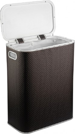 Корзина для белья Geralis PCH-B шоколад цвет хром, стандартная