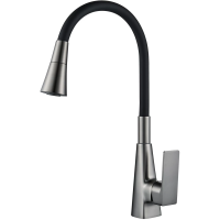 Смеситель для кухни Shevanik S543T-3 с гибким изливом, оружейная сталь