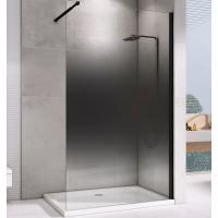 Душевая перегородка Abber Immer Offen 100 AG69103BS профиль черный, стекло прозрачное тонированное