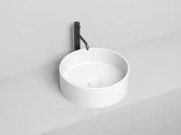 Накладная раковина в ванную Salini Armonia 130112SM Ø45 см накладная, из S-Stone, белая матовый