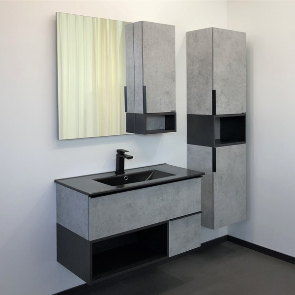 тумба с раковиной comforty франкфурт 90 00-00006503 подвесная бетон светлый