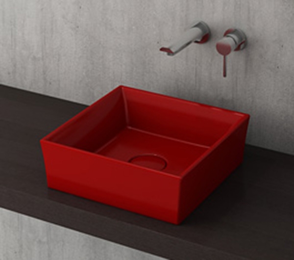 раковина-чаша bocchi vessel 40 1173 красная глянцевая