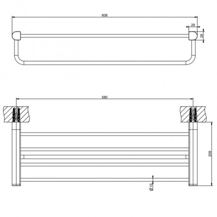 Полотенцедержатель Gessi Rilievo 59407#299 Полотенцедержатель Gessi Rilievo 59407#299