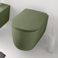 Унитаз подвесной безободковый Kerasan Nolita 531411 без сиденья, цвет verde (зеленый)