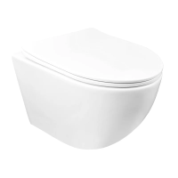 Унитаз Azario Gloria AZ-2003 подвесной, безободковый, с сиденьем микролифт, 48x37x36 см, белый