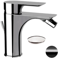 Смеситель Remer Infinity I20CFP для биде, с донным клапаном, черный хром матовый Смеситель Remer Infinity I20CFP для биде, с донным клапаном, черный хром матовый