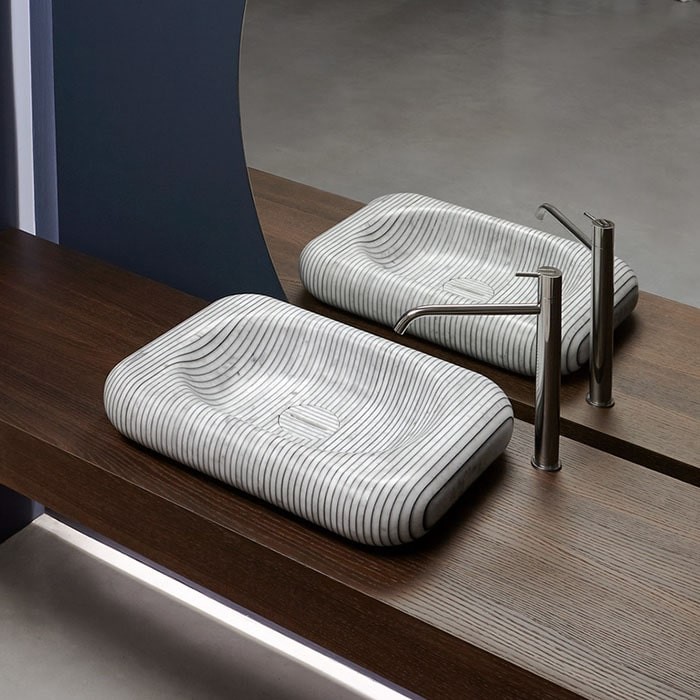 Раковина накладная Antonio Lupi Gessati 60 см, GESSATI160 Marmo Carrara_cr мрамор Marmo Carrara