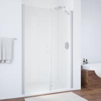 Дверь для душевой кабины в нишу Vegas Glass EP-F-2 125 07 01 профиль матовый хром, стекло прозрачное