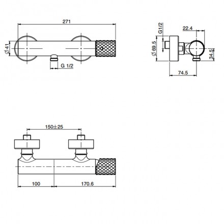 смеситель для душа fima carlo frattini spillo tech f3035/1xcr