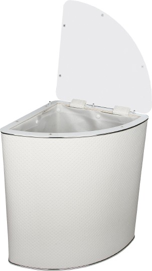 Корзина для белья Geralis PWH-U белая цвет хром, угловая