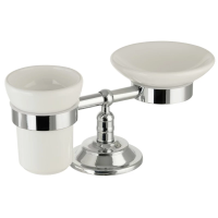 Стакан для зубных щеток с мыльницей Migliore Mirella 17245 цвет хром
